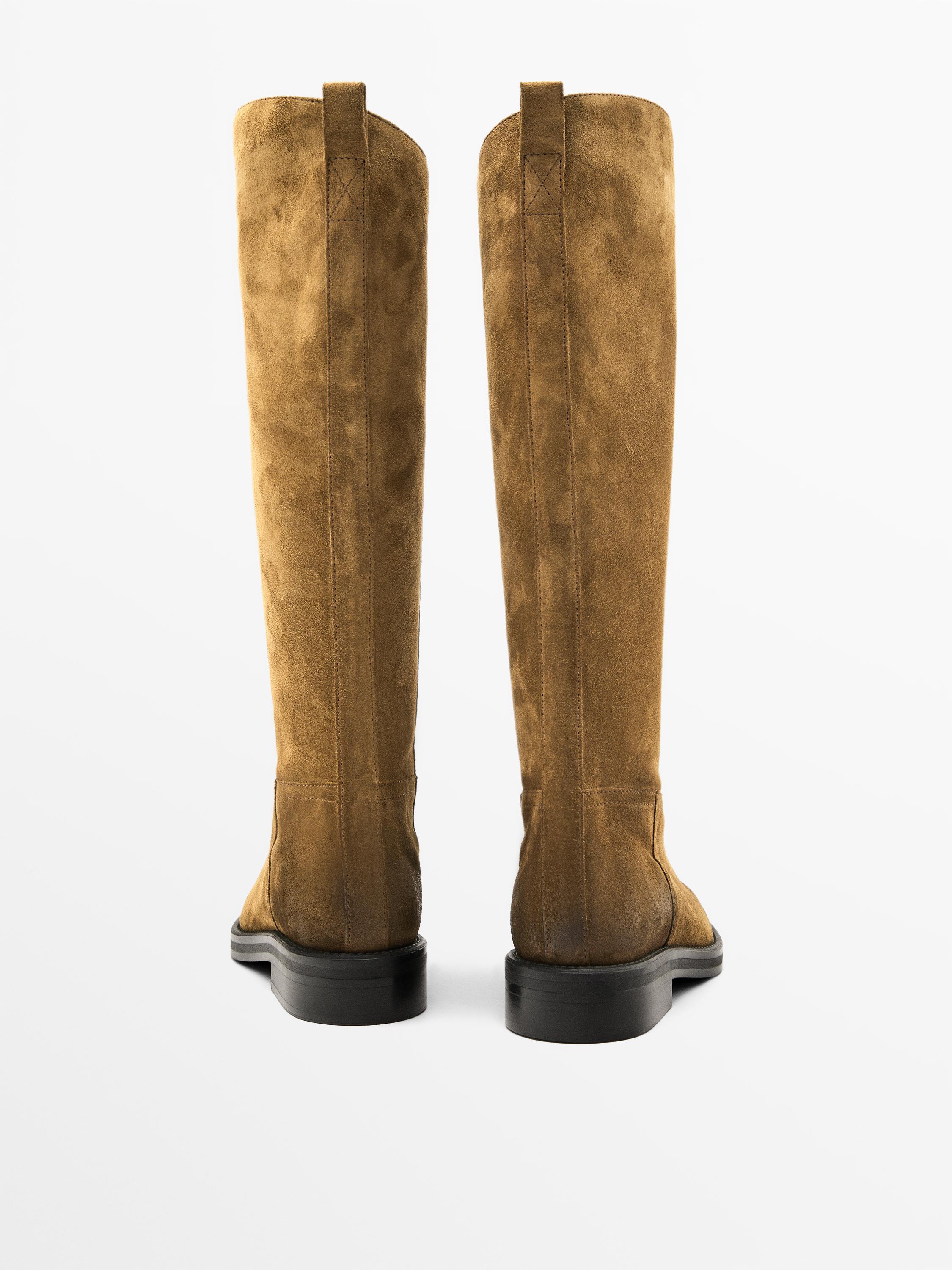 Bottes d’équitation en croûte de cuir graissée